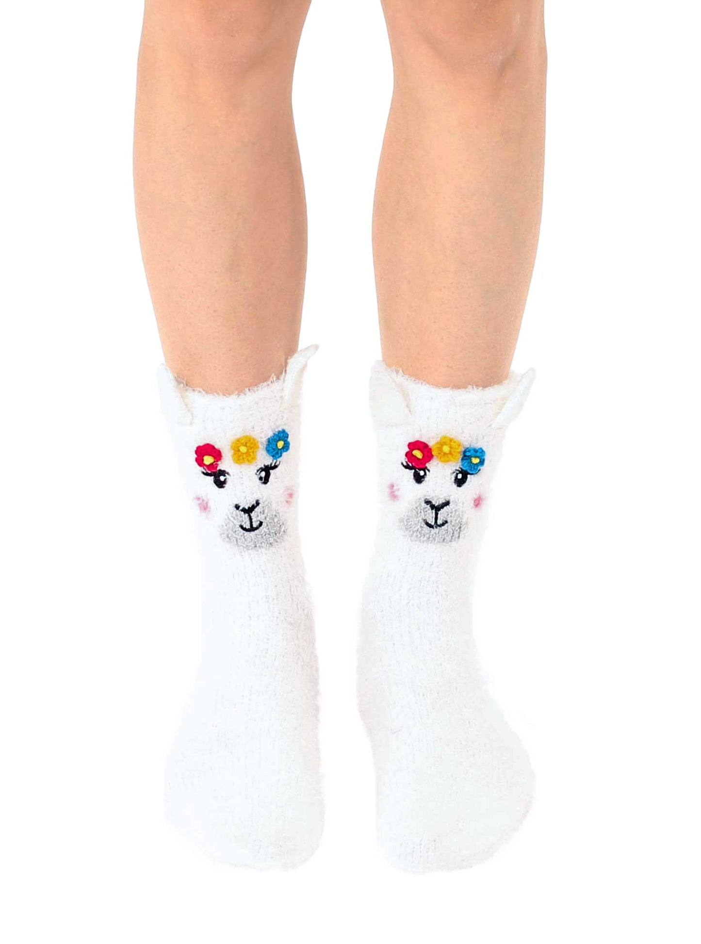 Fuzzy Llama Crew Socks