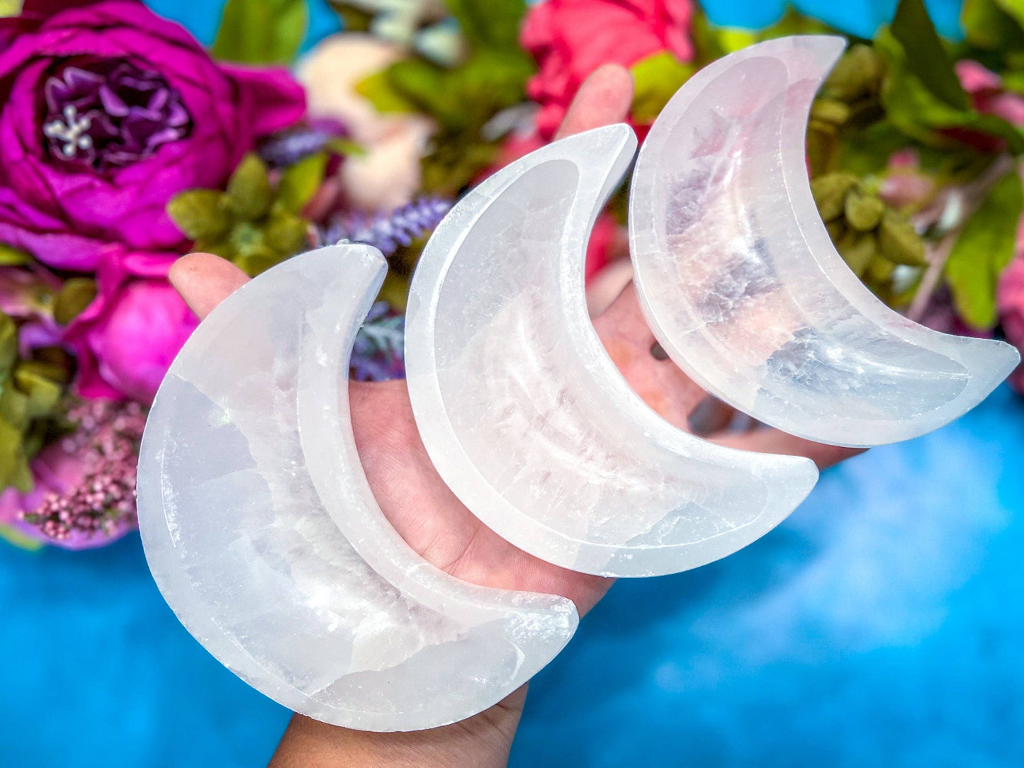 4" Selenite Crescent Moon Bowls