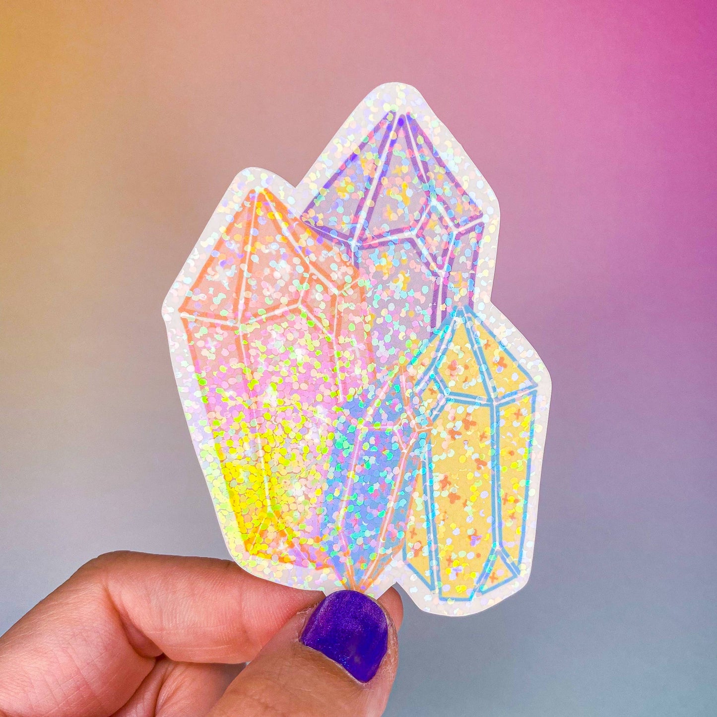 Holographic Glitter Crystals Sticker