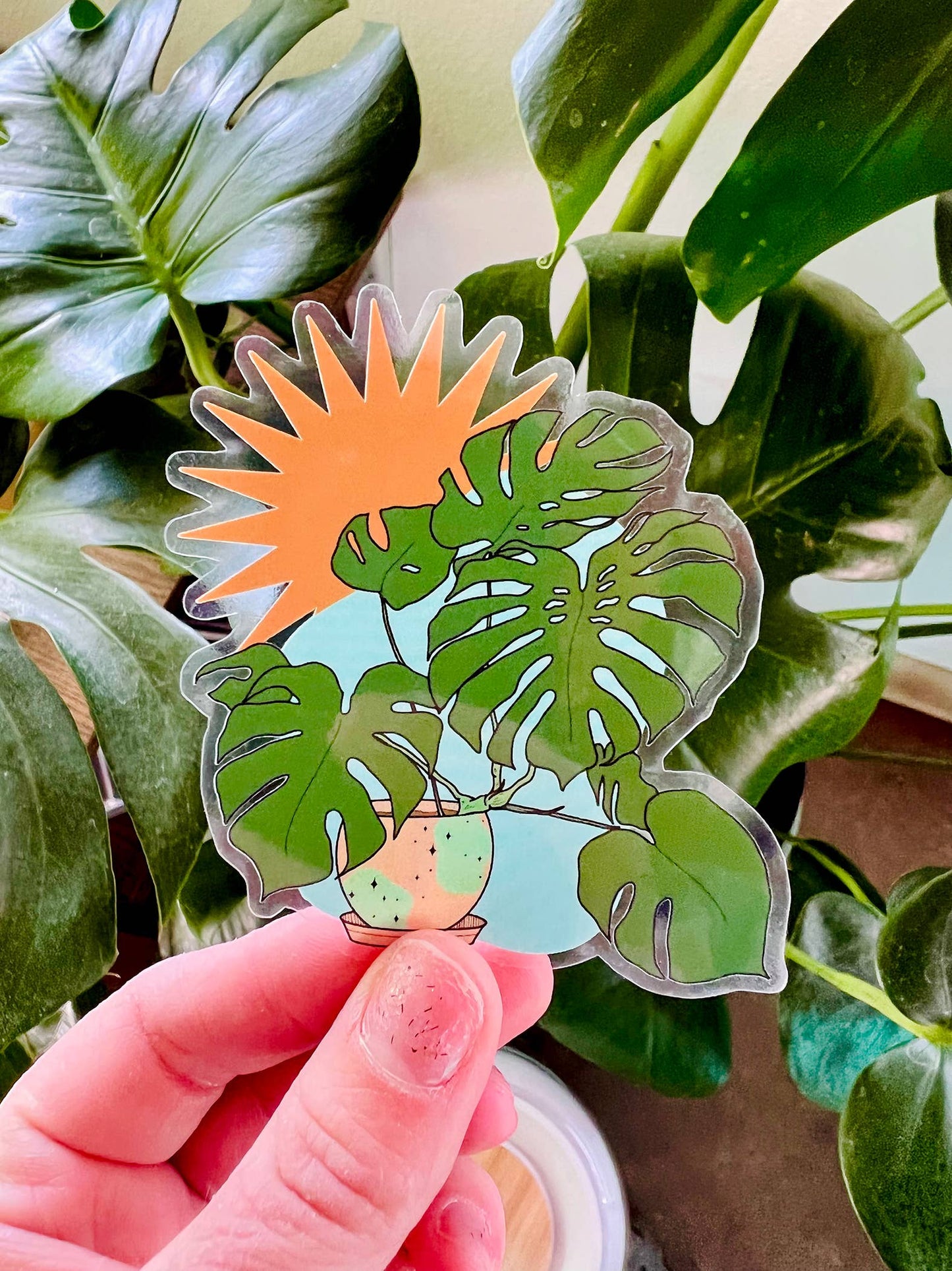 Monstera Plant Clear Sticker