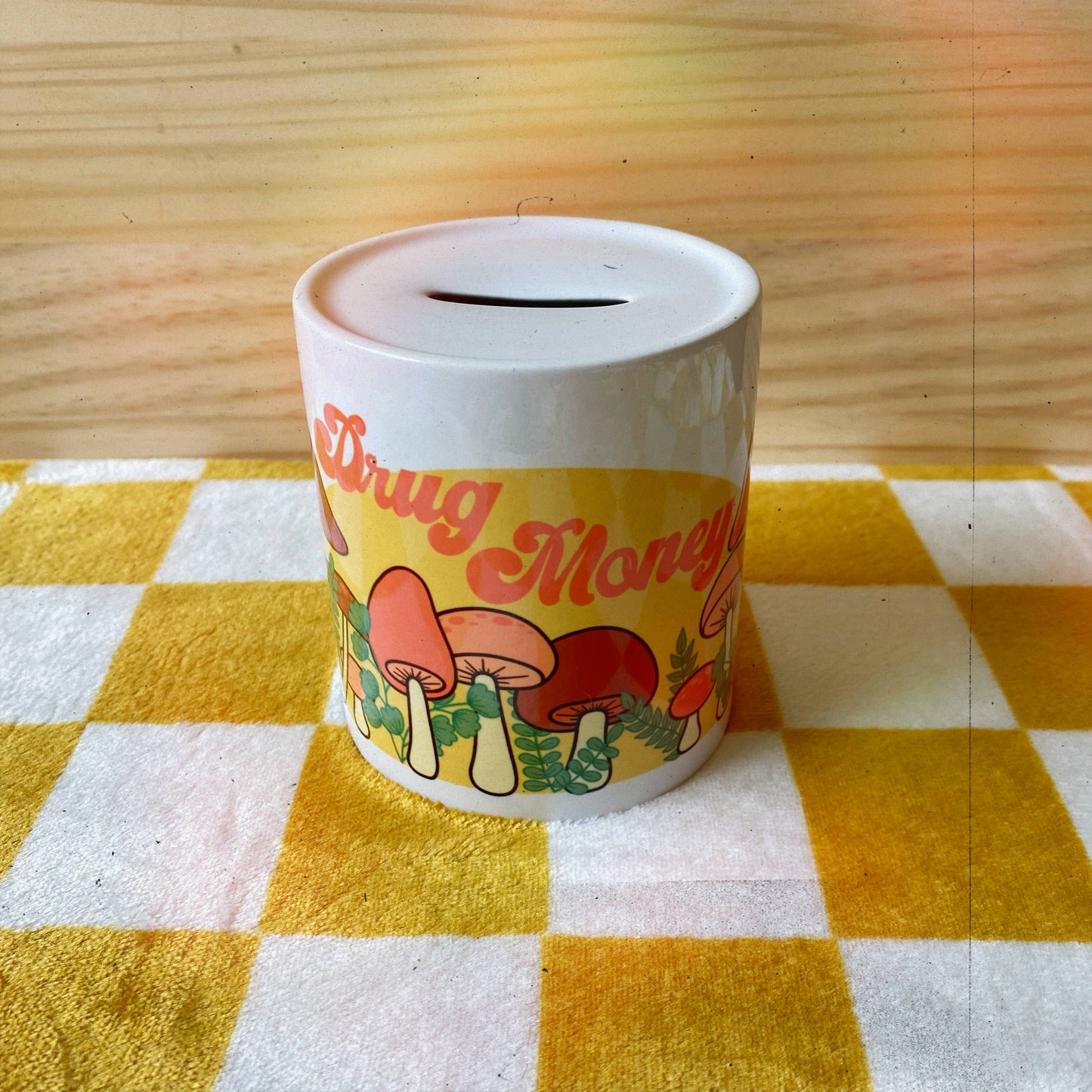 Drug Money Piggy Bank with Mushrooms