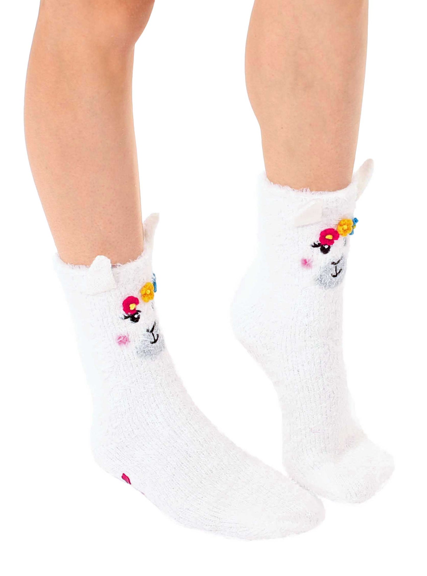 Fuzzy Llama Crew Socks