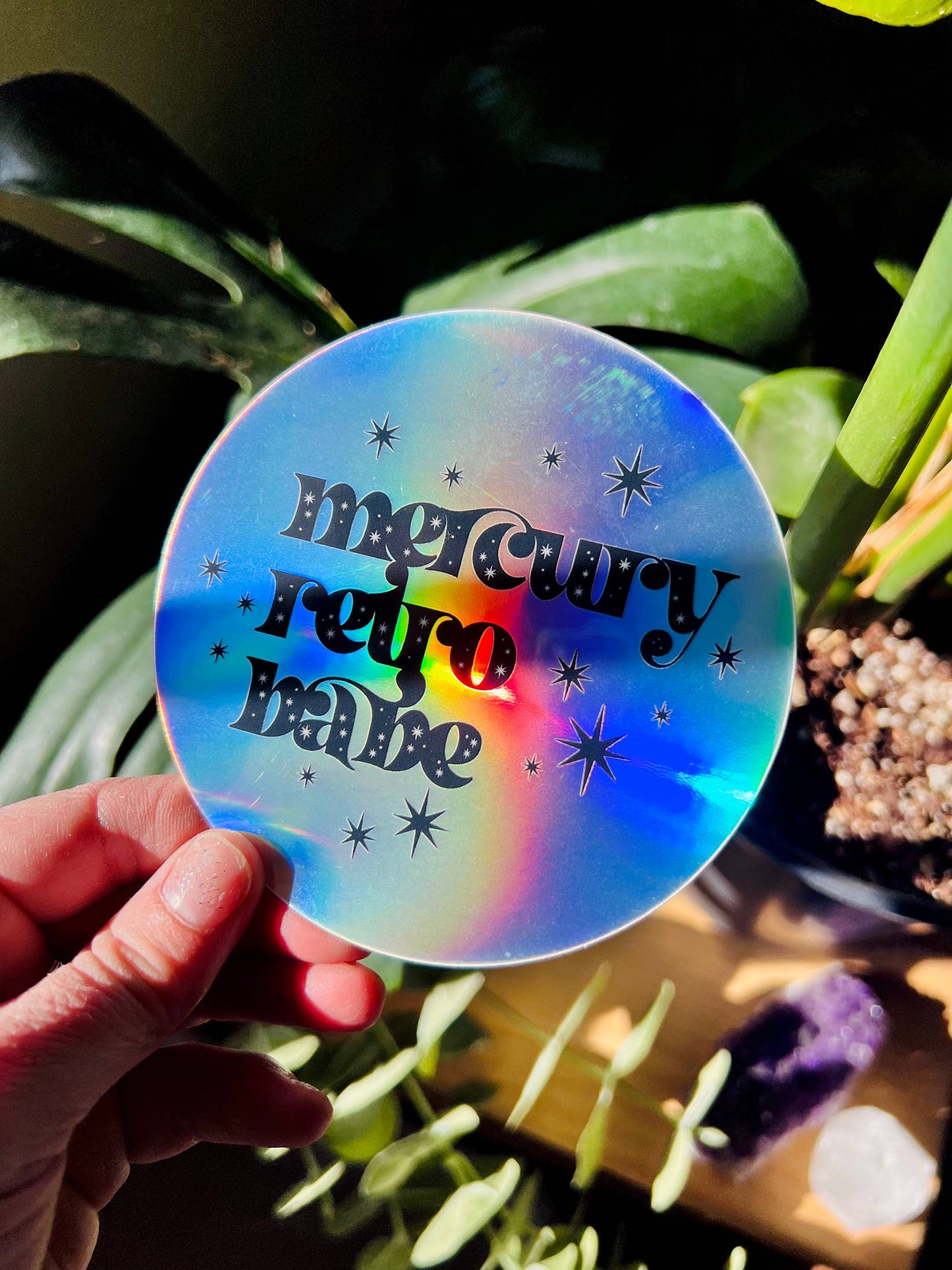 Mercury Retro Babe Holographic Sticker
