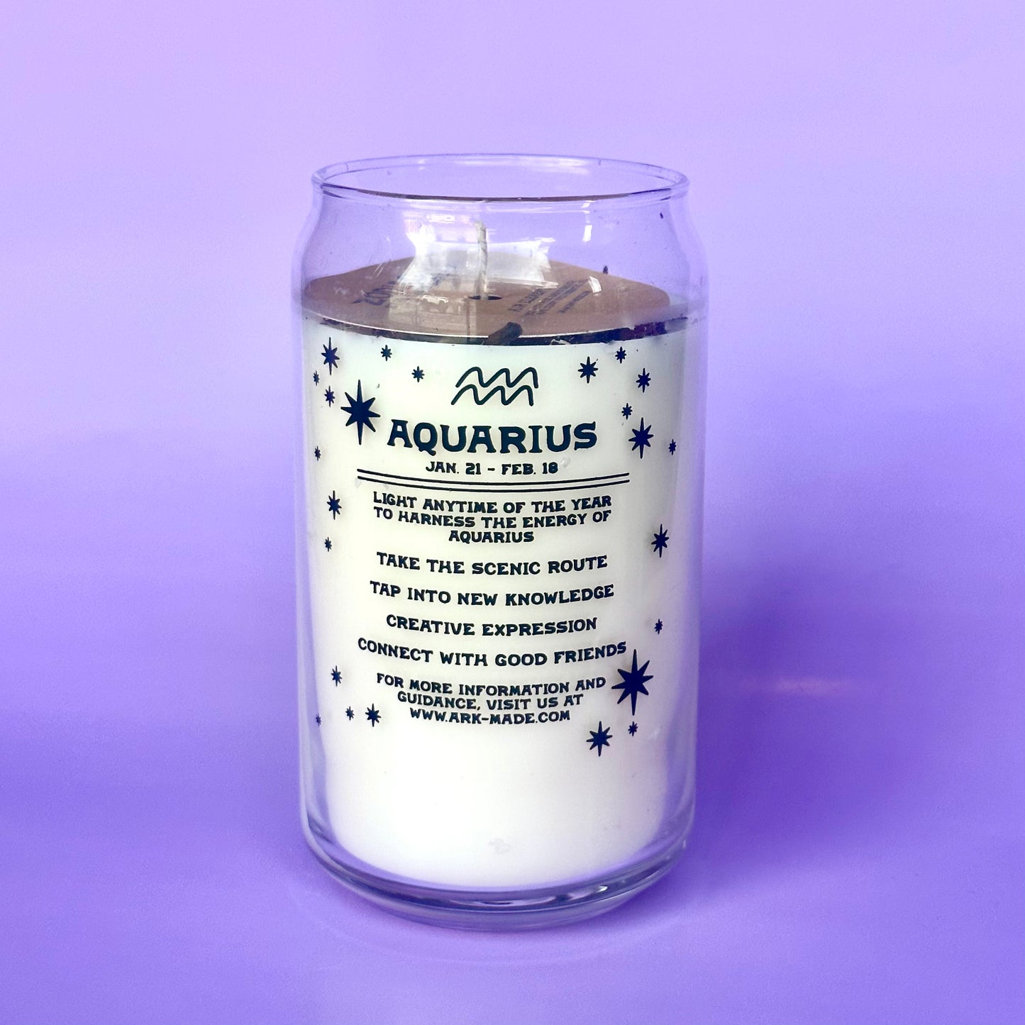 Aquarius Zodiac Dressed Candle