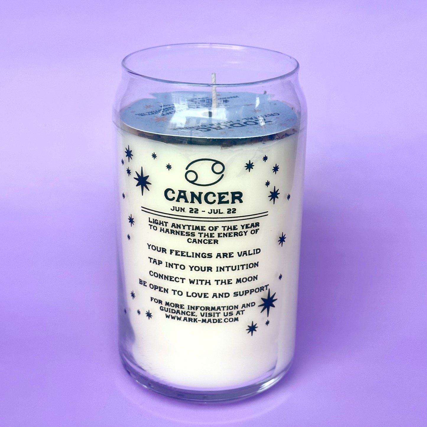 Cancer Zodiac Dressed Candle