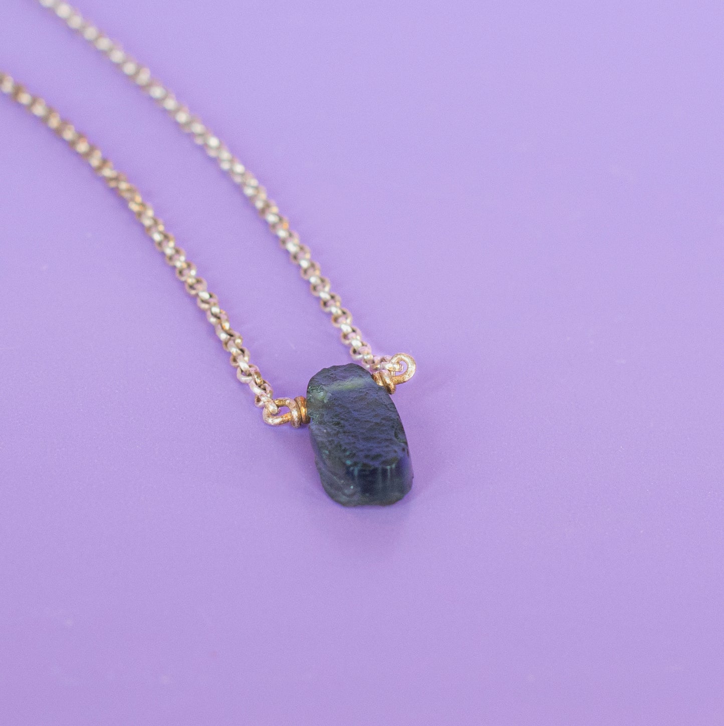 Czech Moldavite Silver Necklace