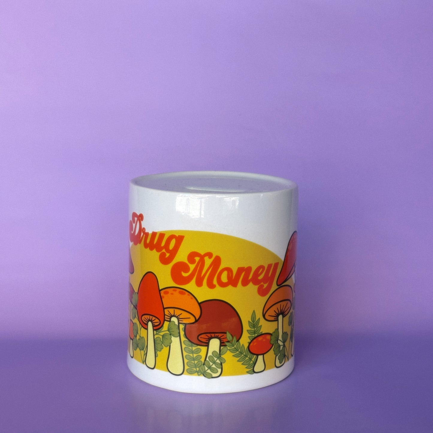 Drug Money Piggy Bank with Mushrooms