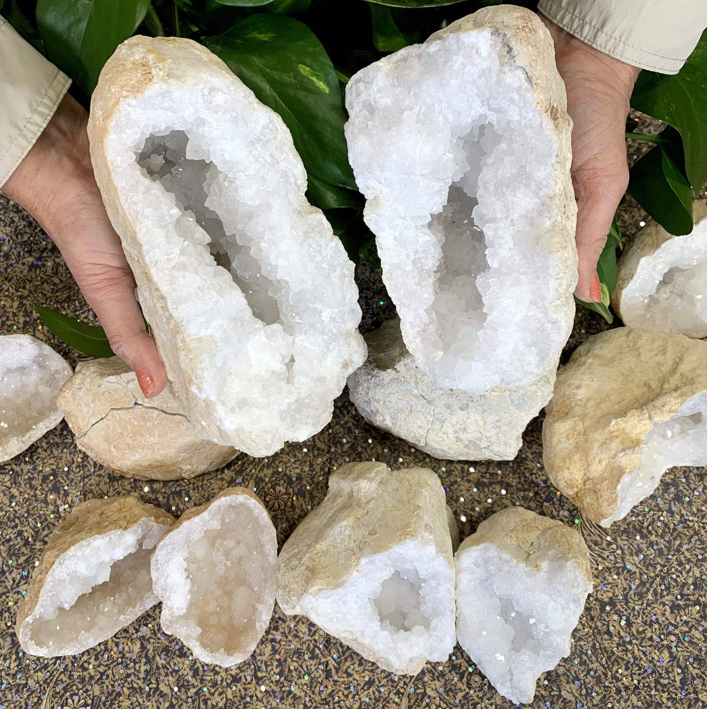 White Quartz Druzy Geode