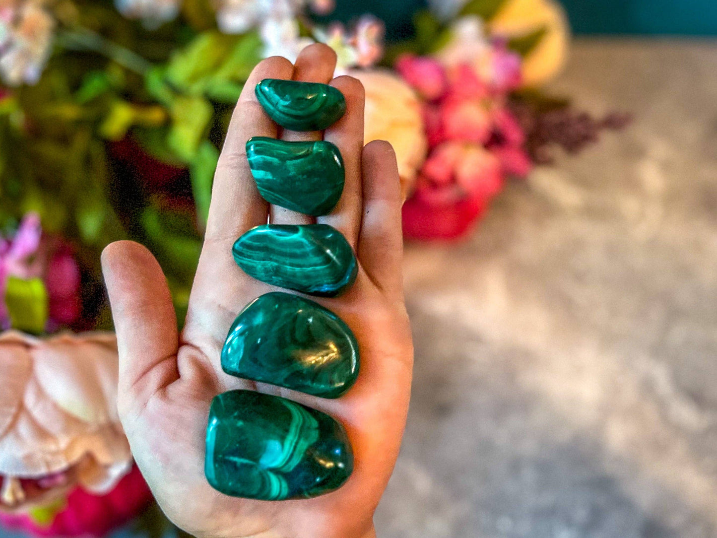 Malachite Tumbled Stones