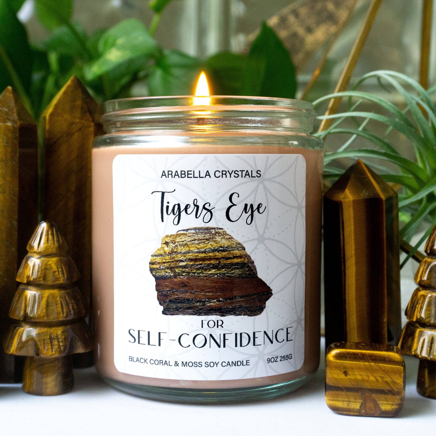 Tigers Eye Crystal Candle Jar
