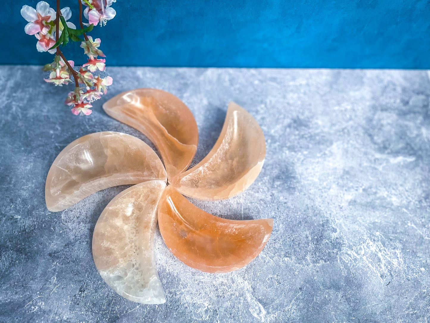 4" Peach Selenite Charging Bowls