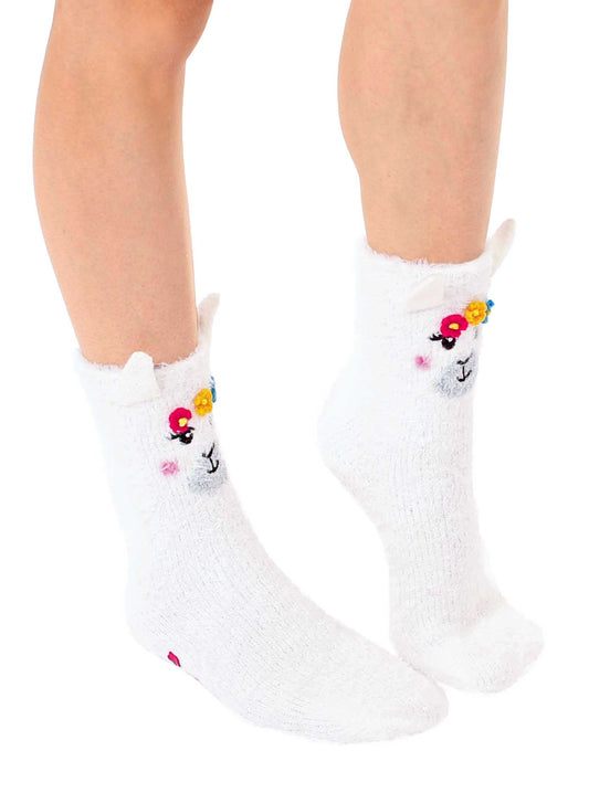 Fuzzy Llama Crew Socks