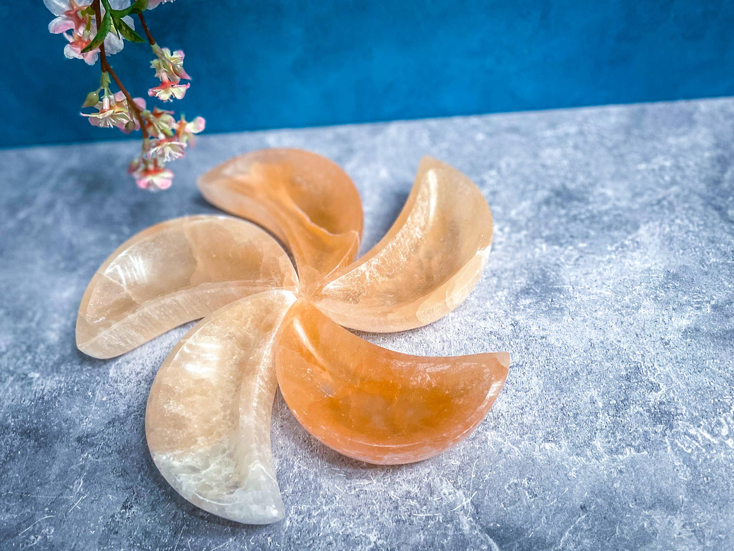 4" Peach Selenite Charging Bowls