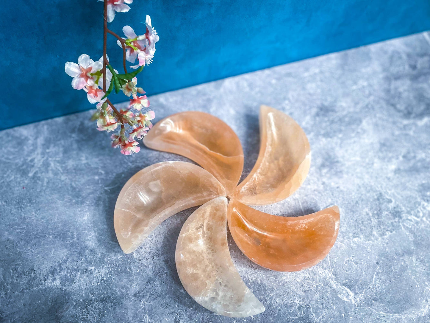 4" Peach Selenite Charging Bowls