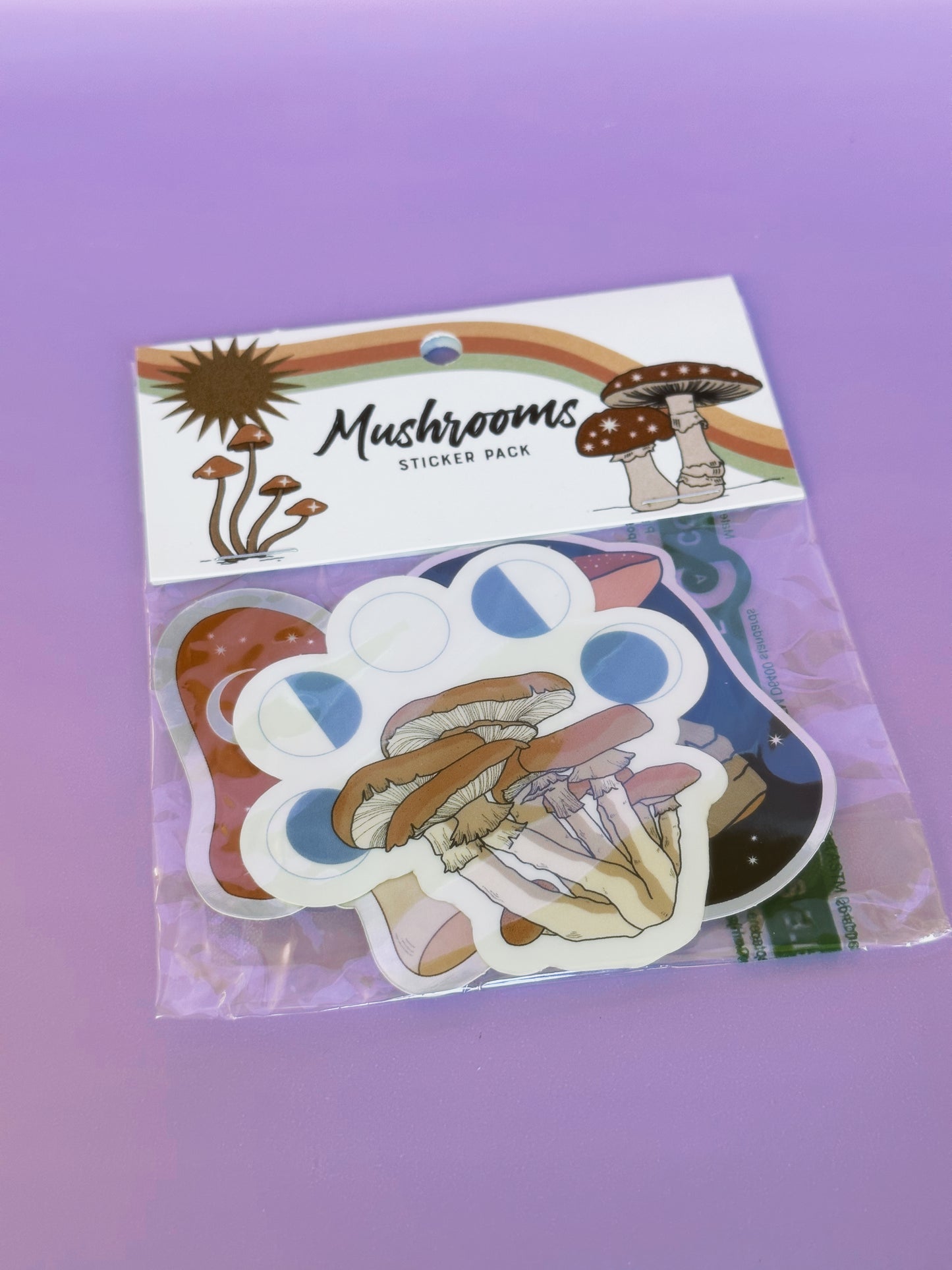 Mushrooms Holographic and Glow in the Dark Sticker Pack