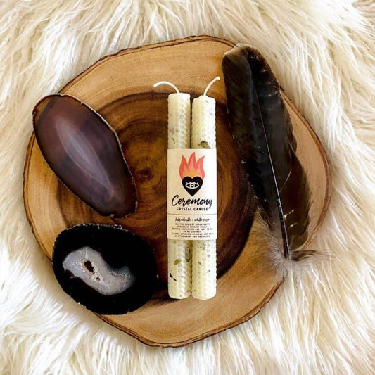 Ceremony Honeycomb Beeswax Crystal Ritual Candle