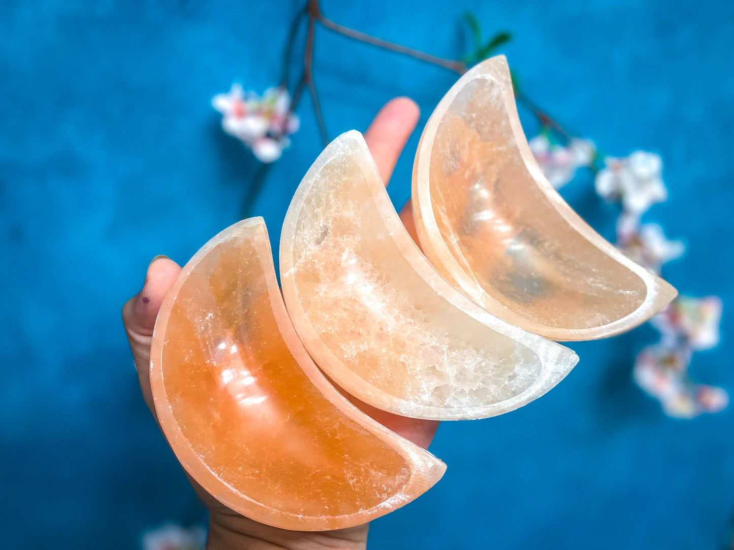 4" Peach Selenite Charging Bowls